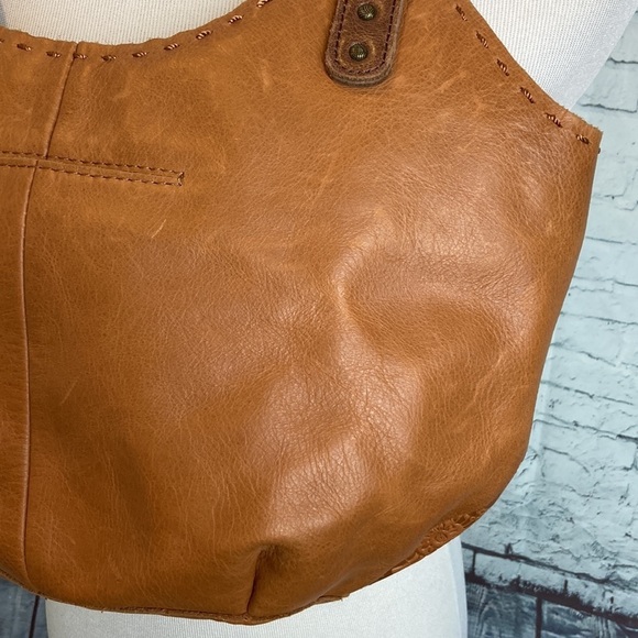 The Sak Indio Genuine Leather Satchel Purse Bag Floral Embossing Western Boho - Picture 12 of 16